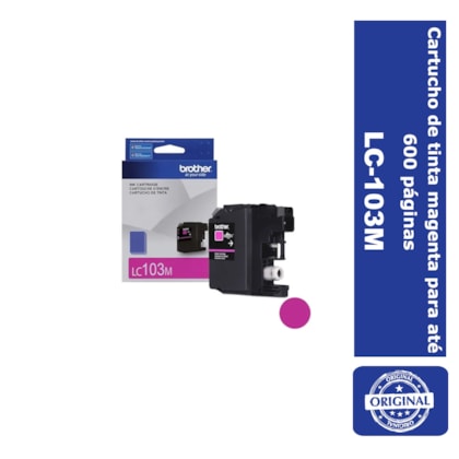 Cartucho de Tinta Brother LC-103M Magenta p/ 600 Páginas