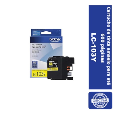 Cartucho de Tinta Brother LC-103Y Amarelo p/ 600 Páginas