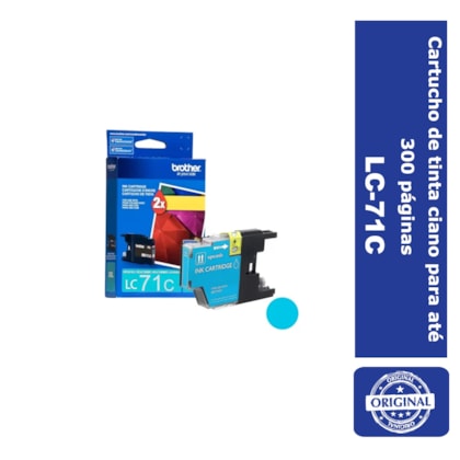 Cartucho de Tinta Brother LC-71C Ciano p/ 300 Páginas