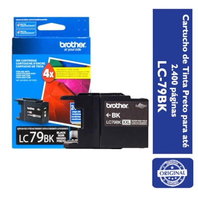 Cartucho de Tinta Brother LC-79BK Preto p/ 2.400 Páginas