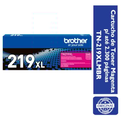 Cartucho de Toner Brother Magenta TN-219XLMBR para até 2300 páginas
