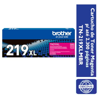 Cartucho de Toner Brother Magenta TN-219XLMBR para até 2300 páginas