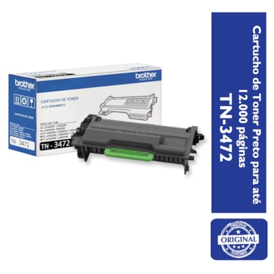 Cartucho de Toner Brother Preto TN-3472SBR para até 12.000 páginas