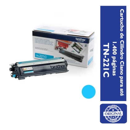 Cartucho de Toner Brother TN-221C Ciano p/ 1.400 Páginas