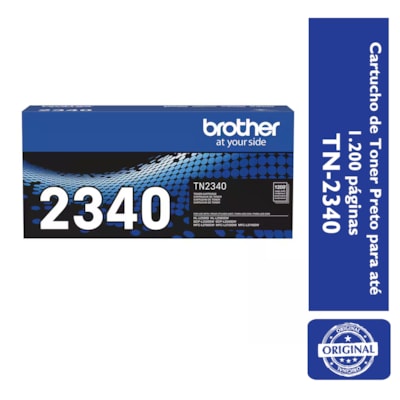 Cartucho de Toner Brother TN-2340BR Preto p/ 1.200 Páginas