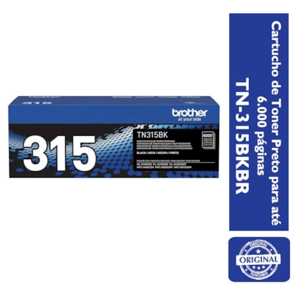Cartucho de Toner Brother TN-315BKBR Preto p/ 6.000 Páginas