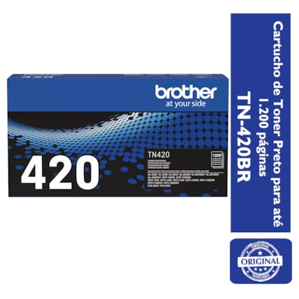Cartucho de Toner Brother TN-420BR Preto p/ 1.200 Páginas