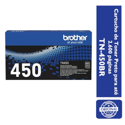 Cartucho de Toner Brother TN-450BR Preto p/ 2.600 Páginas