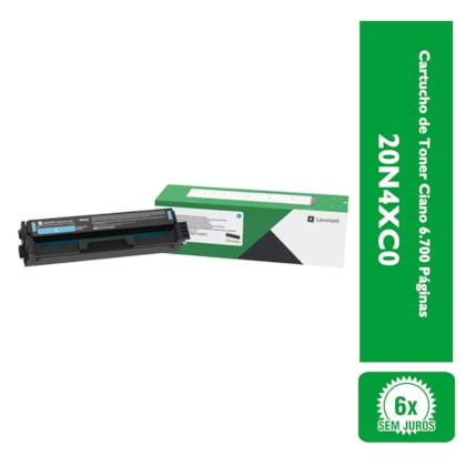 Cartucho de Toner Lexmark 20N4XC0 Ciano p/ 6.700 páginas