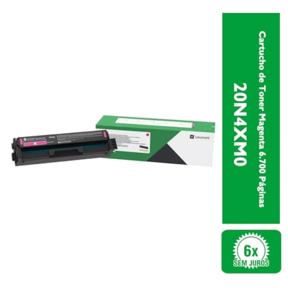 Cartucho de Toner Lexmark 20N4XM0 Magenta p/ 6.700 páginas