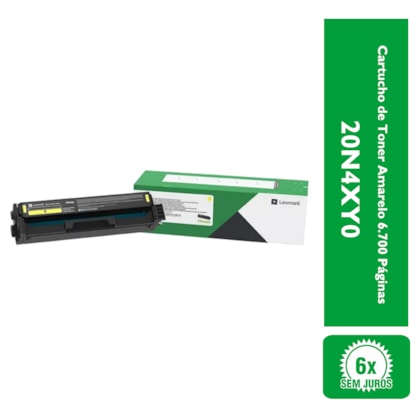 Cartucho de Toner Lexmark 20N4XY0 Amarelo p/ 6.700 páginas