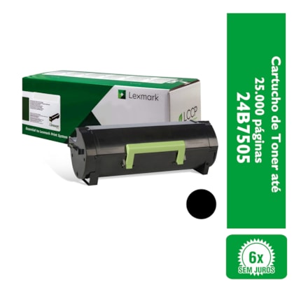 Cartucho de Toner Lexmark 24B7505 para até 25.000 páginas