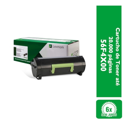 Cartucho de Toner Lexmark 56F4X00 para até 20.000 páginas