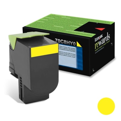 Cartucho de Toner Lexmark 70C8HY0 Amarelo p/ 3.000 Páginas