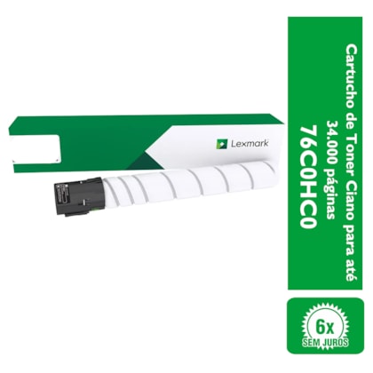 Cartucho de Toner Lexmark 76C0HC0 Ciano para até 34.000 páginas