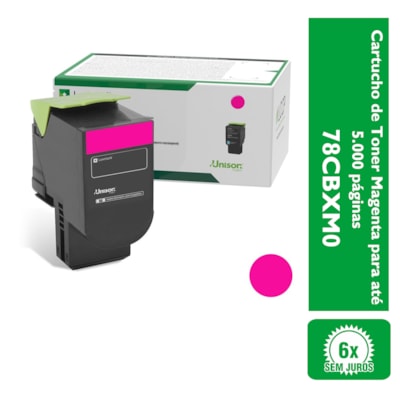 Cartucho de Toner Lexmark 78CBXM0 Magenta para até 5.000 páginas