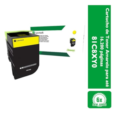 Cartucho de Toner Lexmark 81C8XY0 Amarelo p/ 16.200 Páginas