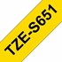 Fita Extra Forte p/ Rotulador Brother TZeS-651 Preto Sobre Amarelo 24mm