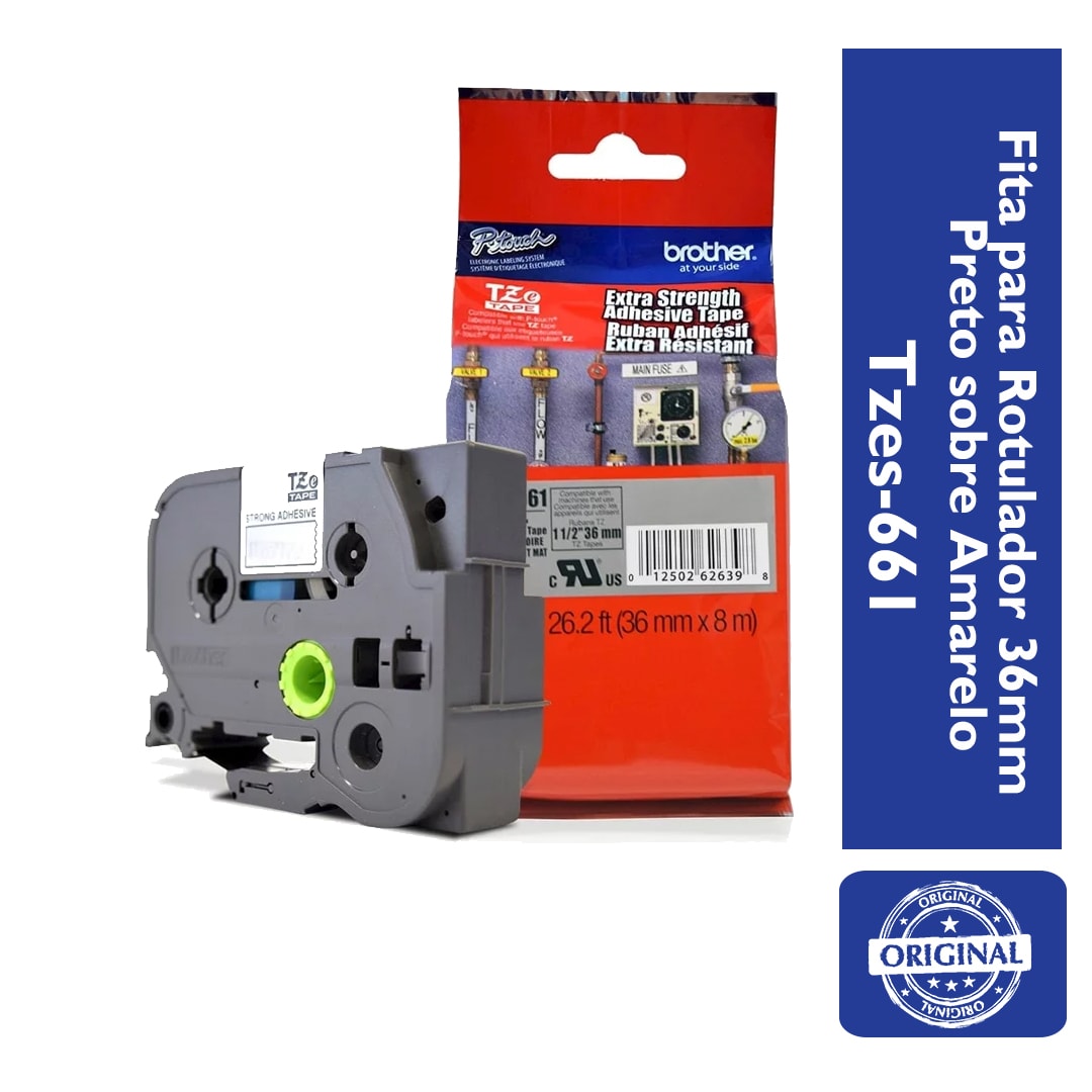 Fita Extra Forte p/ Rotulador Brother TZeS-951 Preto Sobre Prata
