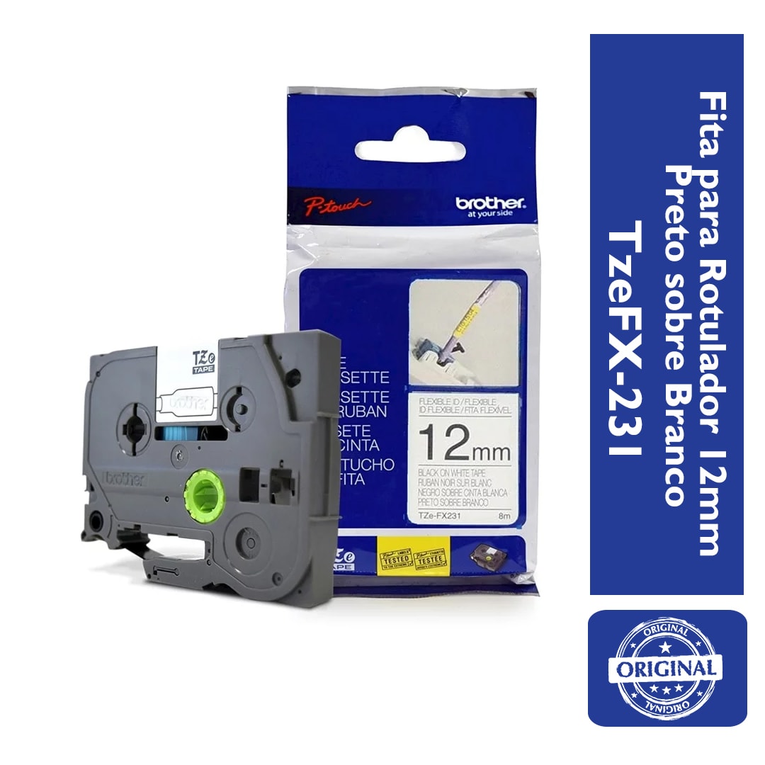 Fita Flexível p/ Rotulador Brother TZeFX-651 Preto Sobre Amarelo