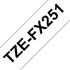 Fita Flexível p/ Rotulador Brother TZeFX-251 Preto Sobre Branca 24mm