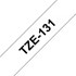 Fita Laminada p/ Rotulador Brother TZe-131 Preto Sobre Transparente 12mm