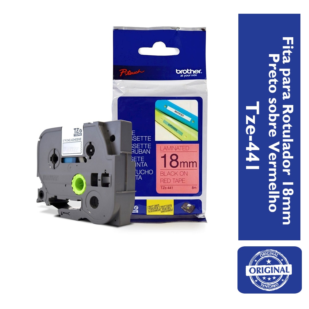 Fita Flexível p/ Rotulador Brother TZeFX-241 Preto Sobre Branca
