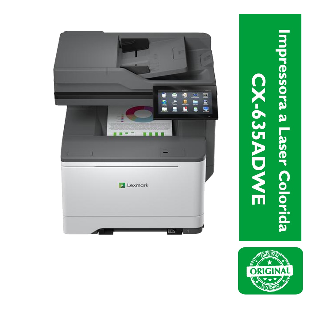 Multifuncional a Laser Lexmark CX-635ADWE Colorida - Loja Gomaq