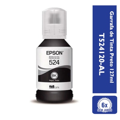 Refil de Tinta Epson T524120-AL Preto 127ml