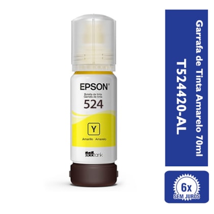 Refil de Tinta Epson T524320-AL Amarelo 70ml