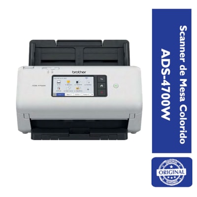 Scanner de Mesa Profissional Brother ADS-4700W Colorido Wi-Fi
