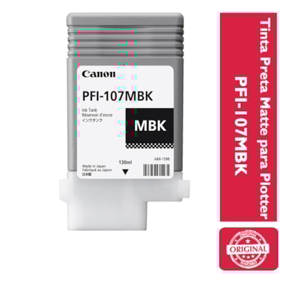 Tinta Preta Matte p/ Plotter PFI-107MBK Canon
