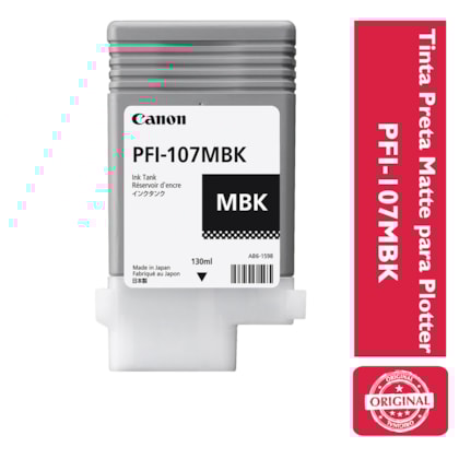 Tinta Preta Matte p/ Plotter PFI-107MBK Canon