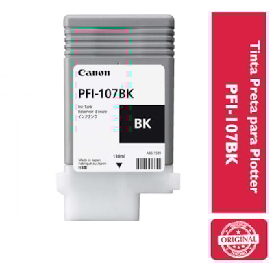 Tinta Preta p/ Plotter PFI-107BK Canon